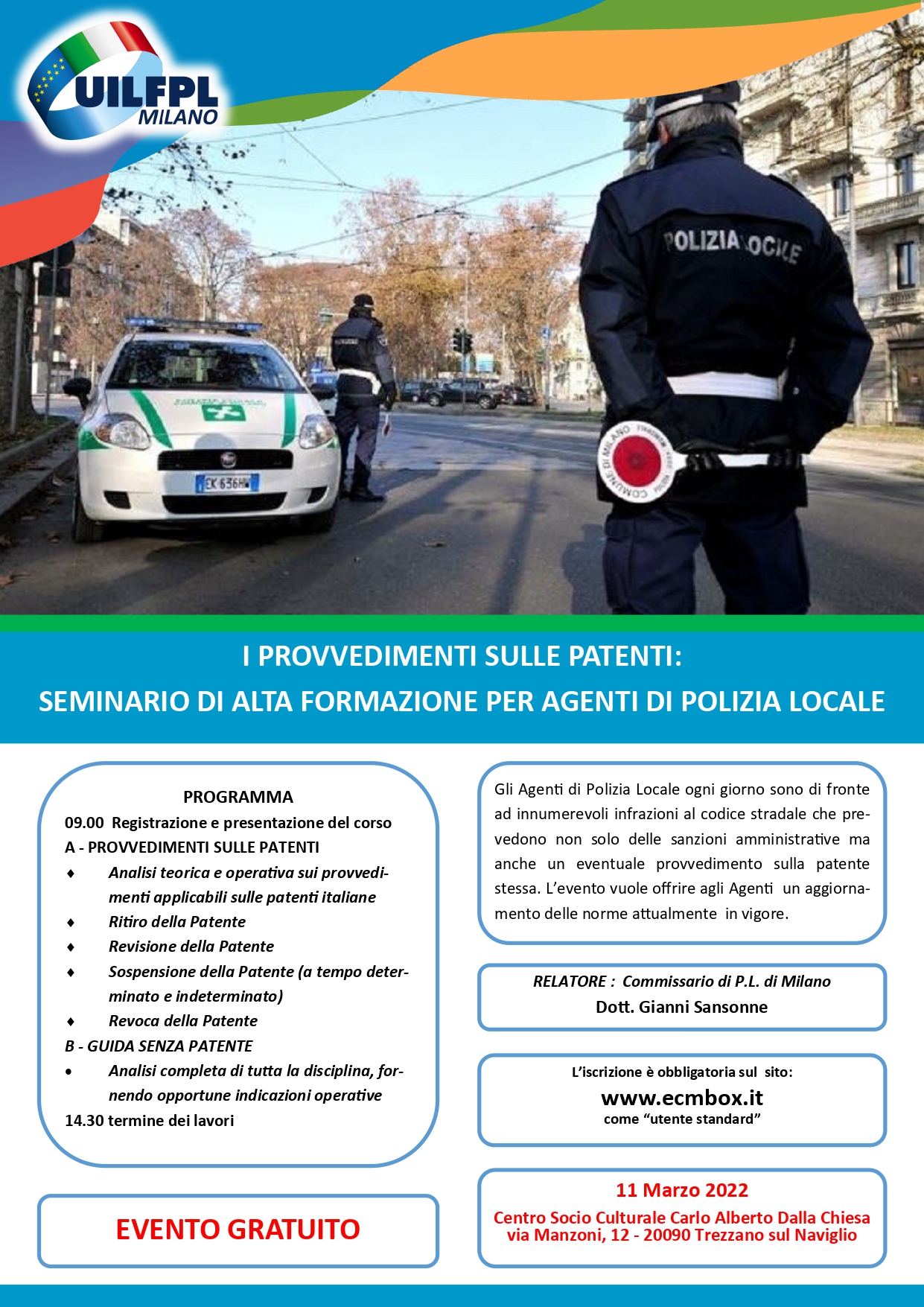 I PROVVEDIMENTI SULLE PATENTI: SEMINARIO DI ALTA FORMAZIONE PER AGENTI DI POLIZIA LOCALE