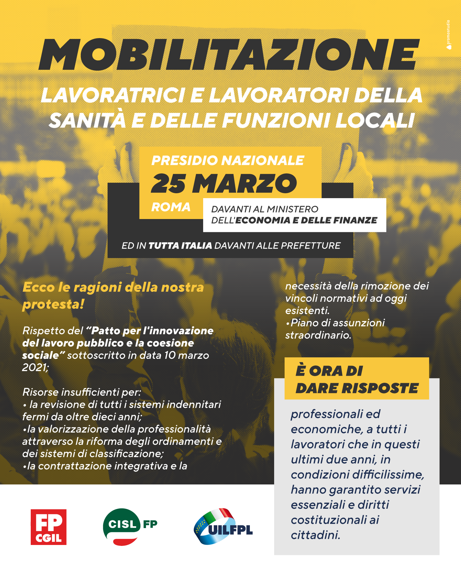 MOBILITAZIONE LAVORATORI SANITA’ PUBBLICA E FUNZIONI LOCALI – MILANO