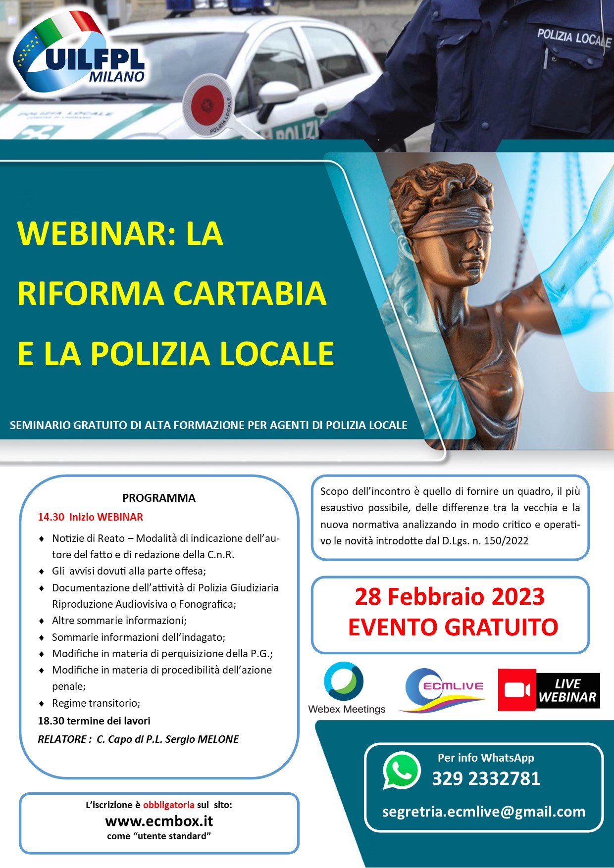 WEBINAR: LA RIFORMA CARTABIA E LA POLIZIA LOCALE
