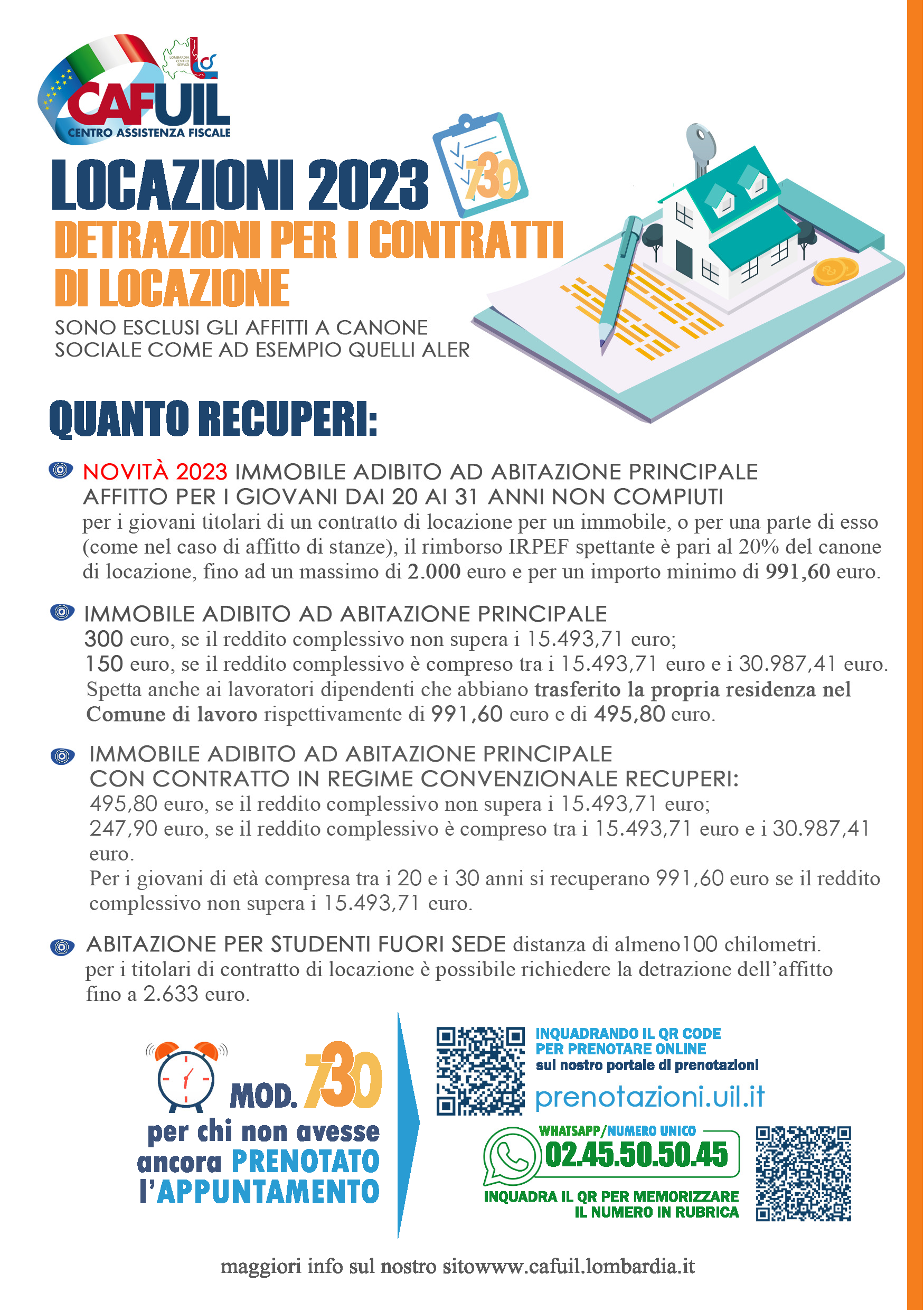 Detrazione per spese di affitto