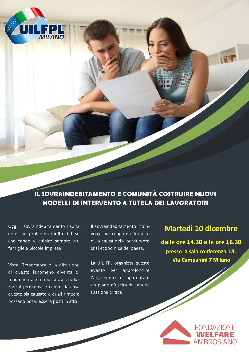 🔵 IL SOVRAINDEBITAMENTO E COMUNITÀ COSTRUIRE NUOVIMODELLI DI INTERVENTO A TUTELA DEI LAVORATORI