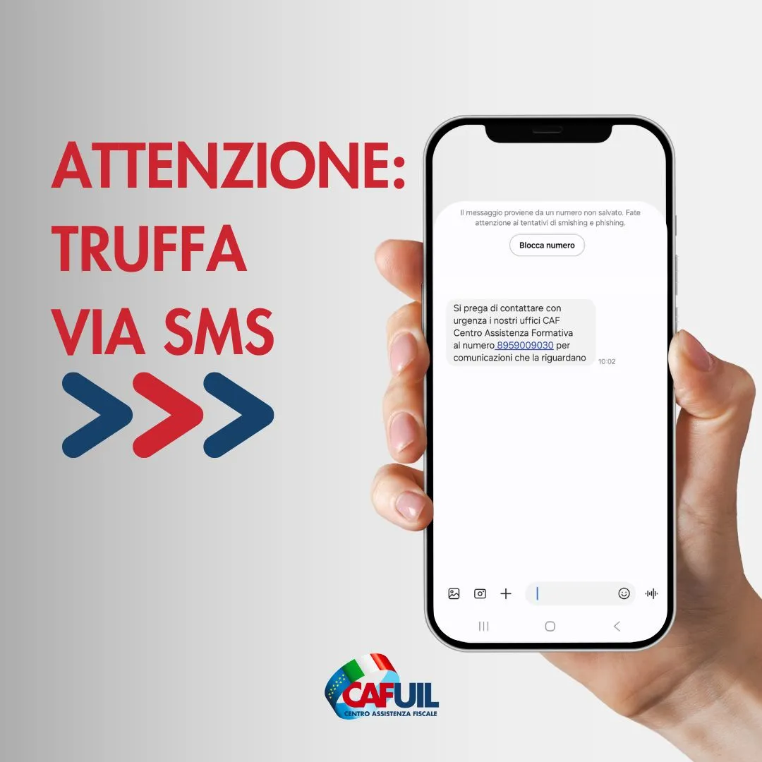 Attenzione: stanno circolando falsi SMS a nome del CAF – È una truffa!