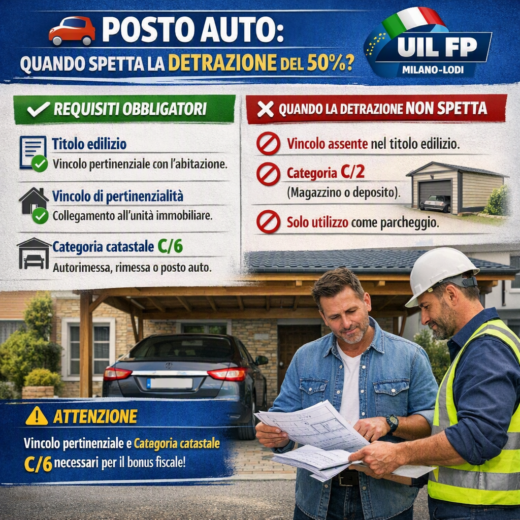 Per detrarre il posto auto serve anche la corretta categoria catastale C/6
