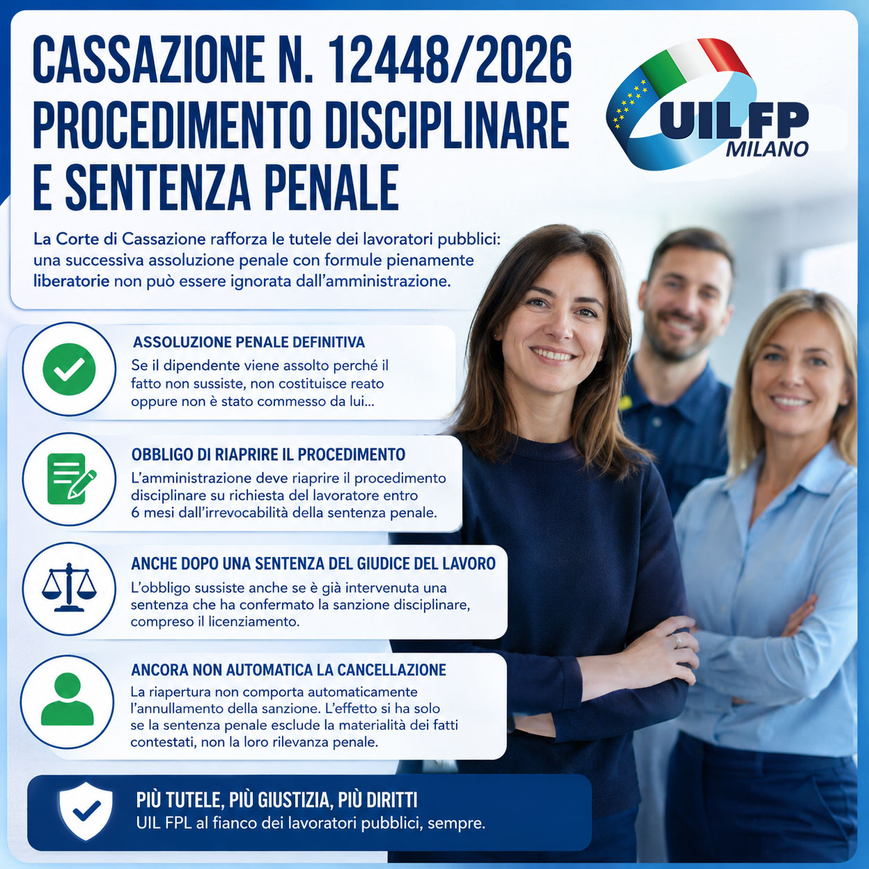 CORTE DI CASSAZIONE ORDINANZA N.12448 del 4/5/2026  PROCEDIMENTO DISCIPLINARE E SENTENZA PENALE