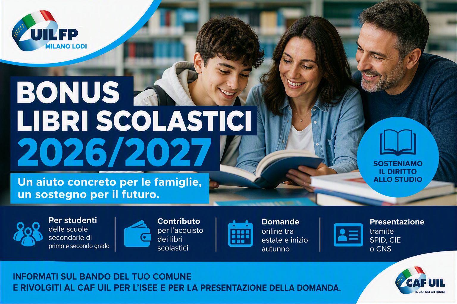 Bonus libri scolastici 2026/2027: sostegno alle famiglie per l’acquisto dei testi scolastici