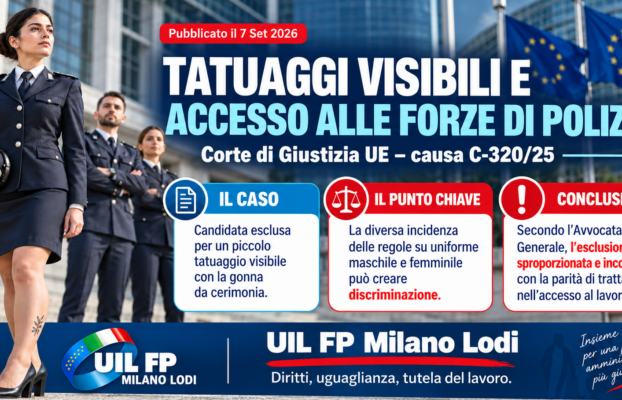 Corte di Giustizia Europea: tatuaggi visibili e accesso alle forze di polizia